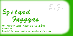szilard faggyas business card